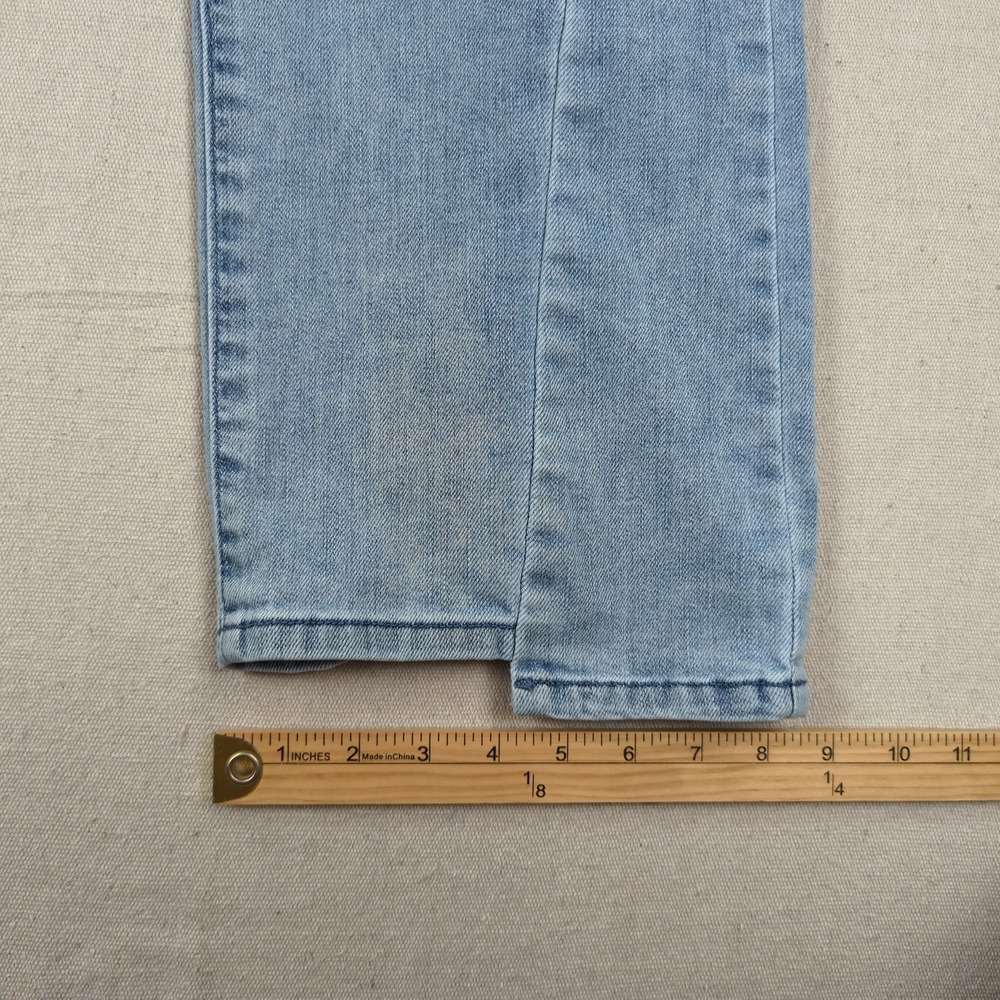 Democracy Jeans Womens 10 Blue Ab Solution Skyrise Step Hem Wide Leg Light Wash - Picture 6 of 15